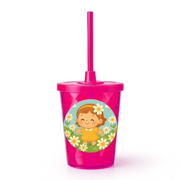 Copo Twister Personalizado 300ml Jardim das Margaridas - Imagem 2