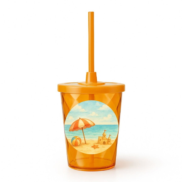 Copo Twister Personalizado 300ml Mar e Praia Aquarela - Imagem 4