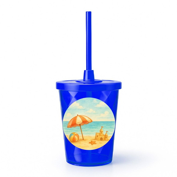 Copo Twister Personalizado 300ml Mar e Praia Aquarela - Imagem 3