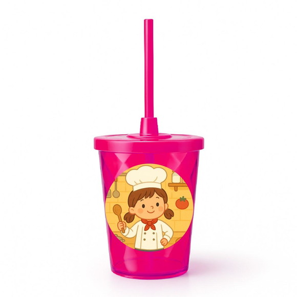 Copo Twister Personalizado 300ml Mini Chefe Menina - Imagem 2