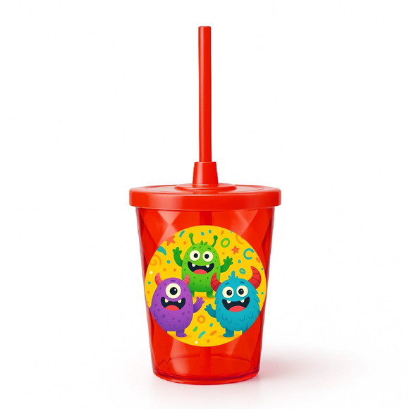 Copo Twister Personalizado 300ml Monstrinhos - Imagem 5