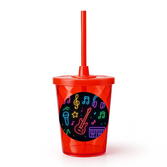Copo Twister Personalizado 300ml Neon Musical - Imagem 5