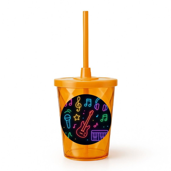Copo Twister Personalizado 300ml Neon Musical - Imagem 4
