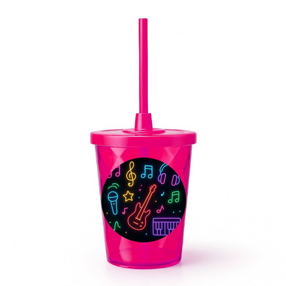 Copo Twister Personalizado 300ml Neon Musical - Imagem 2