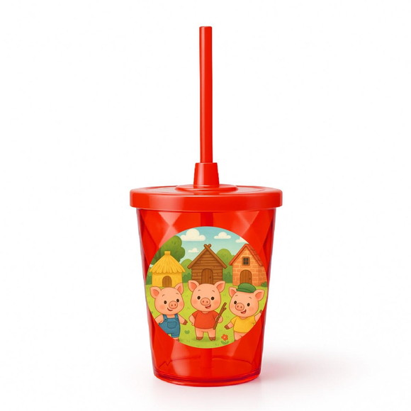 Copo Twister Personalizado 300ml os Três Porquinhos - Imagem 5