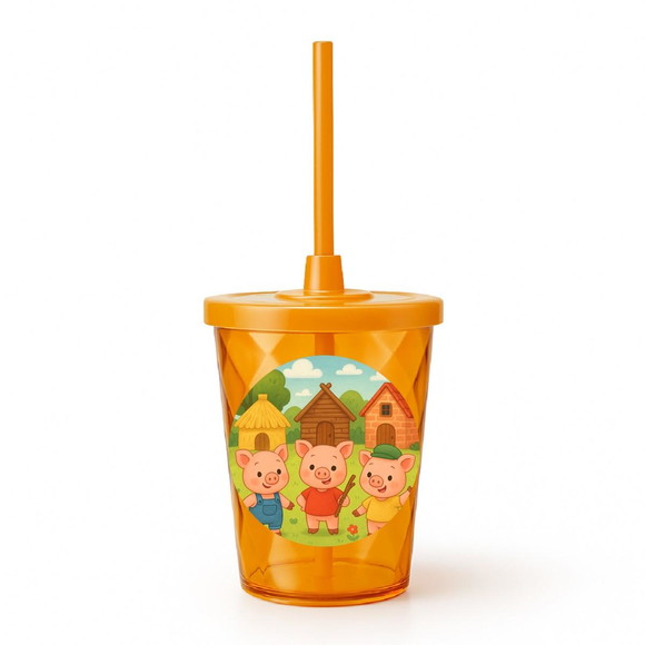 Copo Twister Personalizado 300ml os Três Porquinhos - Imagem 4