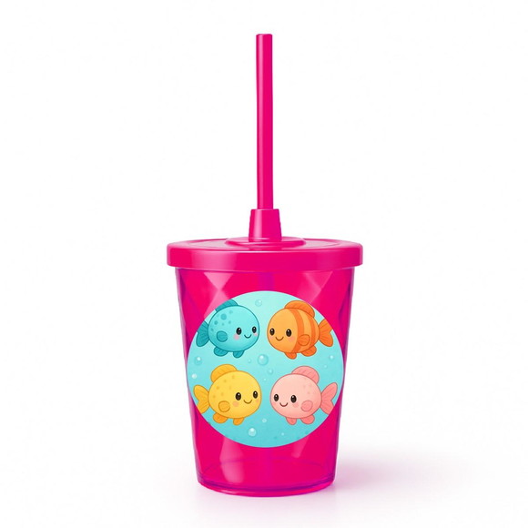 Copo Twister Personalizado 300ml Peixinhos Baby - Imagem 2