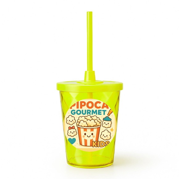 Copo Twister Personalizado 300ml Pipoca Gourmet Kids