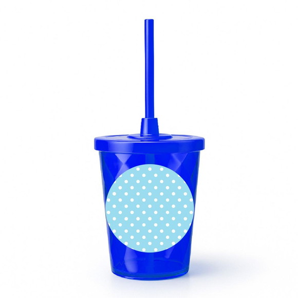 Copo Twister Personalizado 300ml Poá Azul Bebê - Imagem 3