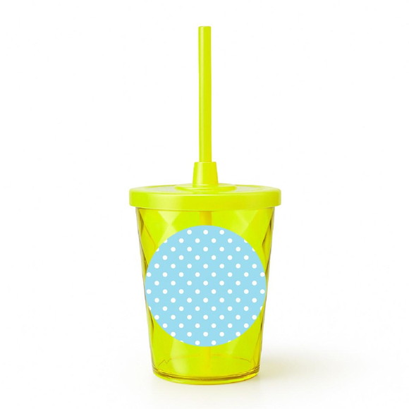 Copo Twister Personalizado 300ml Poá Azul Bebê