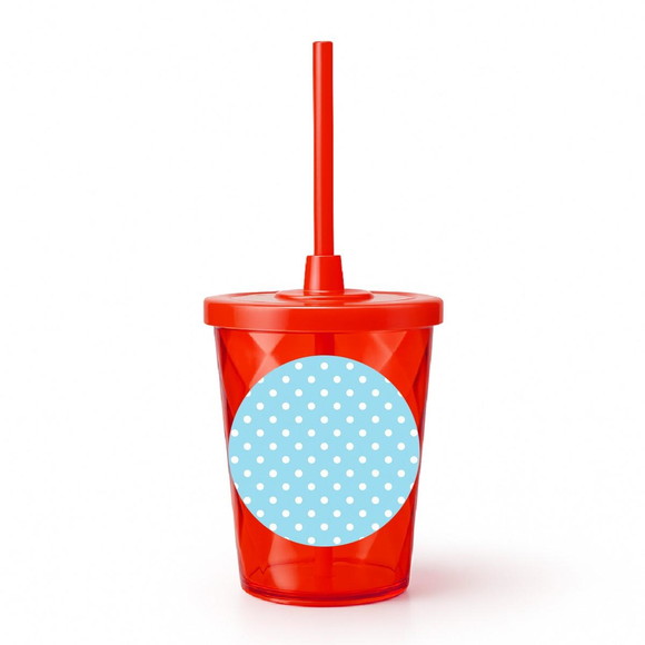 Copo Twister Personalizado 300ml Poá Azul Bebê - Imagem 5