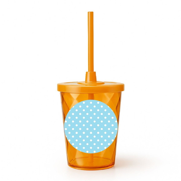 Copo Twister Personalizado 300ml Poá Azul Bebê - Imagem 4