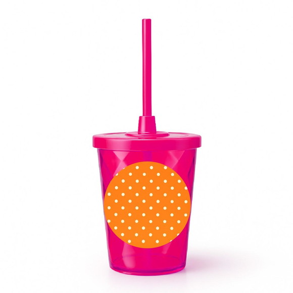 Copo Twister Personalizado 300ml Poá Laranja - Imagem 2