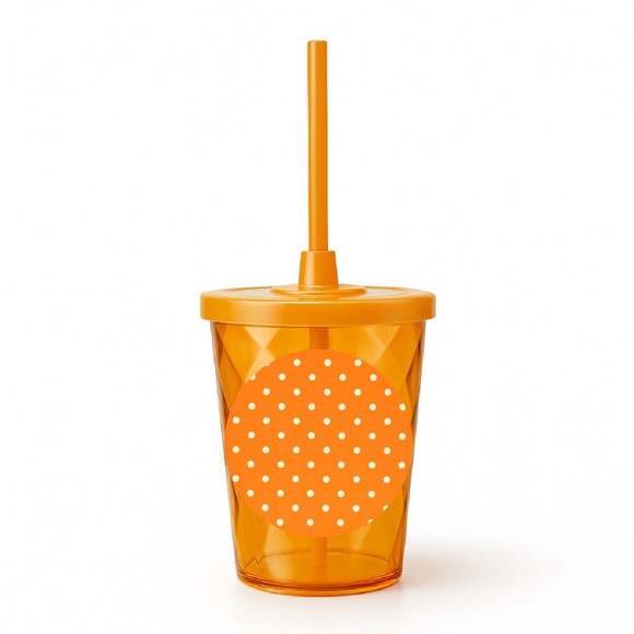 Copo Twister Personalizado 300ml Poá Laranja - Imagem 4