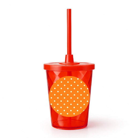 Copo Twister Personalizado 300ml Poá Laranja - Imagem 5