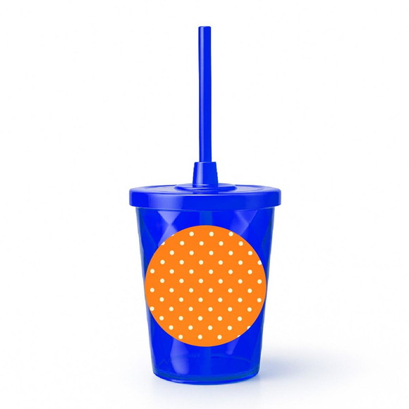 Copo Twister Personalizado 300ml Poá Laranja - Imagem 3