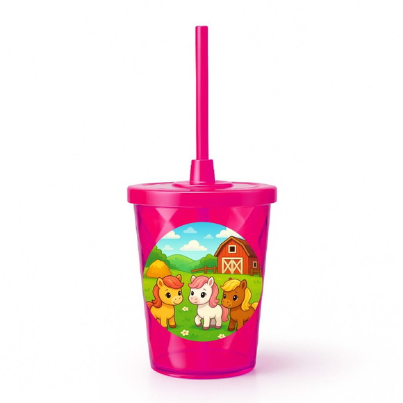 Copo Twister Personalizado 300ml Pôneis - Imagem 2