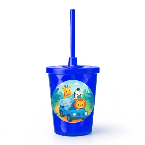 Copo Twister Personalizado 300ml Safari Azul - Imagem 3