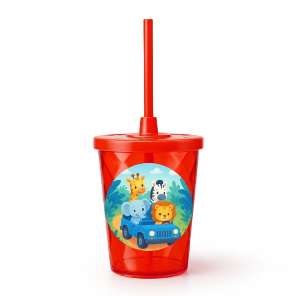 Copo Twister Personalizado 300ml Safari Azul - Imagem 5