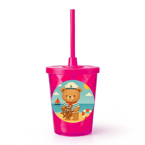 Copo Twister Personalizado 300ml Ursinho Marinheiro - Imagem 2