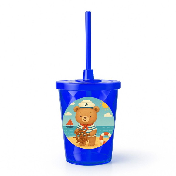 Copo Twister Personalizado 300ml Ursinho Marinheiro - Imagem 3