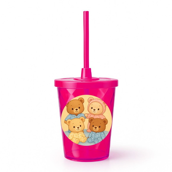Copo Twister Personalizado 300ml Ursinhos de Pijama - Imagem 2