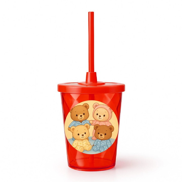 Copo Twister Personalizado 300ml Ursinhos de Pijama - Imagem 5