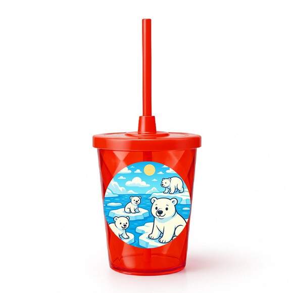 Copo Twister Personalizado 300ml Ursos Polares - Imagem 5
