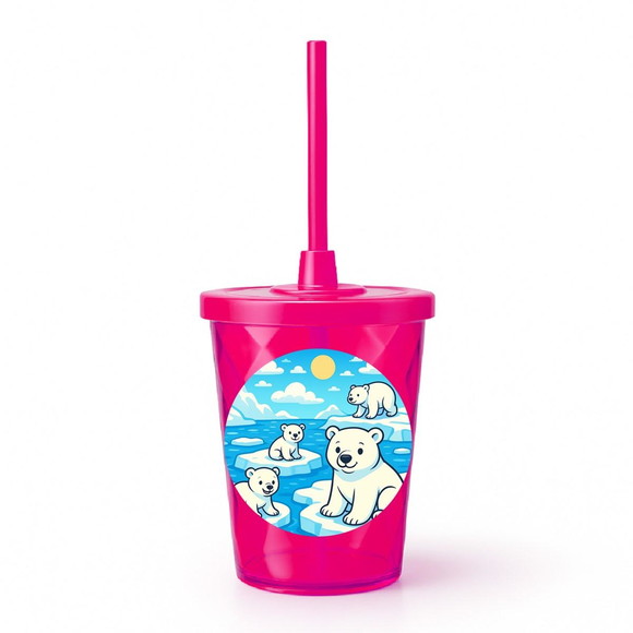 Copo Twister Personalizado 300ml Ursos Polares - Imagem 2