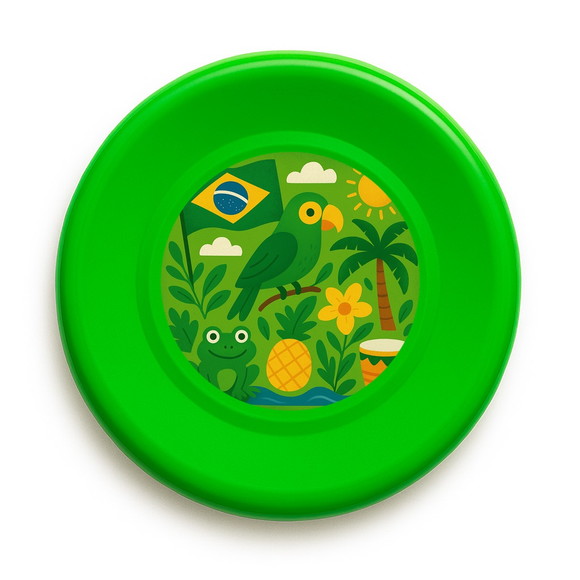 Disco de Arremesso Frisbee Brasil Verde e Amarelo - Imagem 5