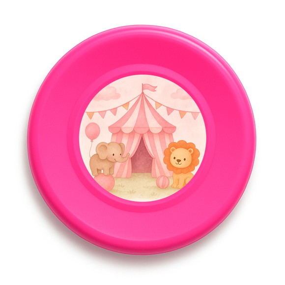 Disco de Arremesso Frisbee Circo Rosa Aquarela - Imagem 3