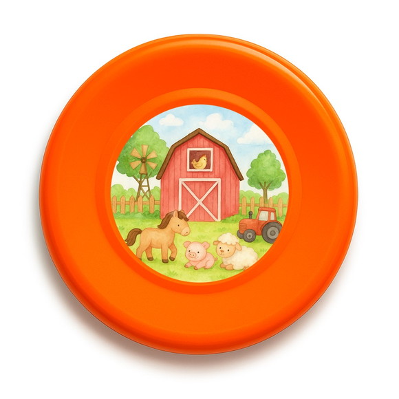 Disco de Arremesso Frisbee Fazendinha Aquarela - Imagem 2