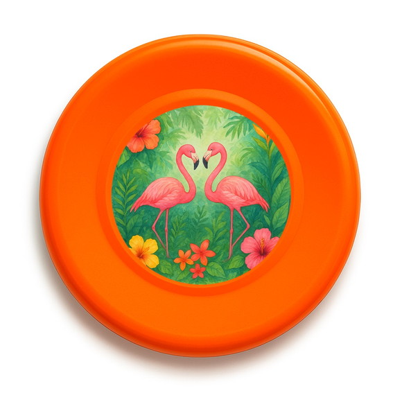 Disco de Arremesso Frisbee Flamingo Aquarela - Imagem 2