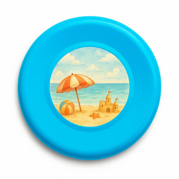 Disco de Arremesso Frisbee Mar e Praia Aquarela - Imagem 4