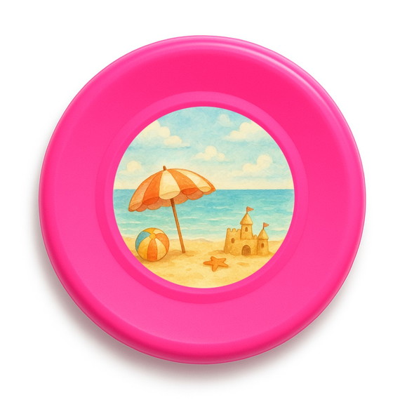 Disco de Arremesso Frisbee Mar e Praia Aquarela - Imagem 3