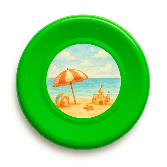 Disco de Arremesso Frisbee Mar e Praia Aquarela - Imagem 5