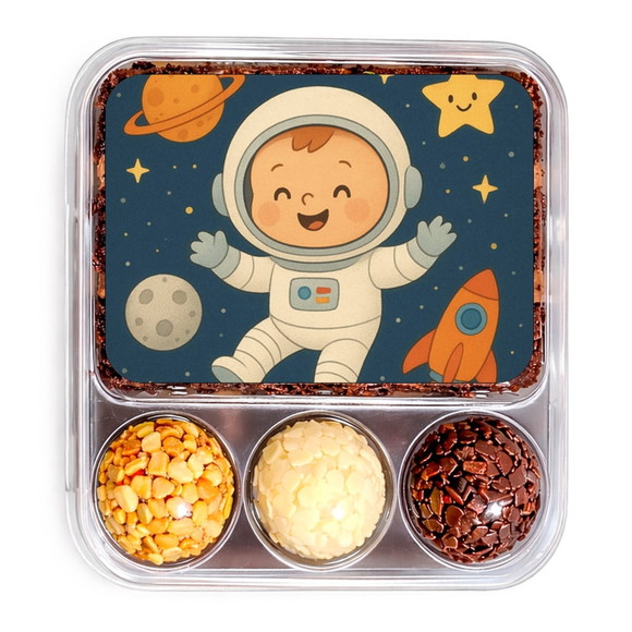 Embalagem Bolo Docinhos Personalizada Astronauta Baby