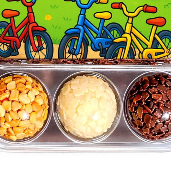 Embalagem Bolo Docinhos Personalizada Bicicletas Coloridas - Imagem 5