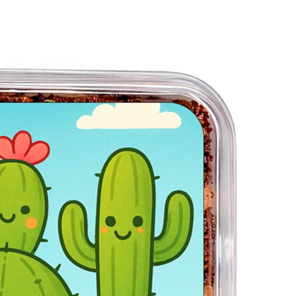 Embalagem Bolo Docinhos Personalizada Cactos Fofos - Imagem 3