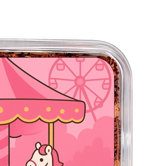 Embalagem Bolo Docinhos Personalizada Carrossel Rosa - Imagem 3