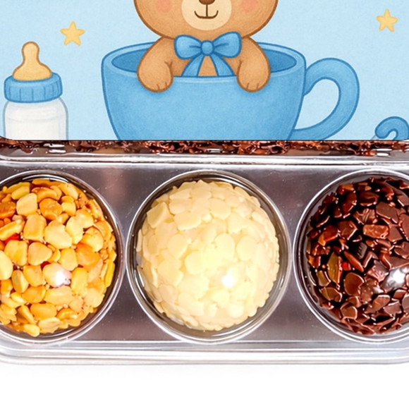 Embalagem Bolo Docinhos Personalizada Chá de Bebê Menino - Imagem 5