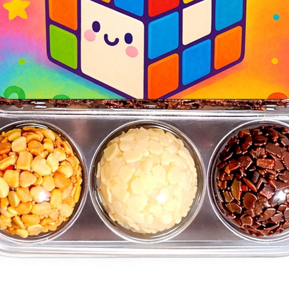 Embalagem Bolo Docinhos Personalizada Cubo Mágico - Imagem 5