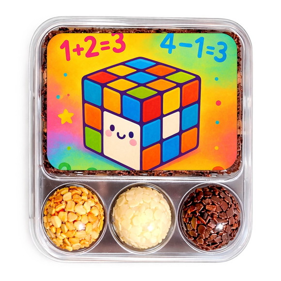 Embalagem Bolo Docinhos Personalizada Cubo Mágico