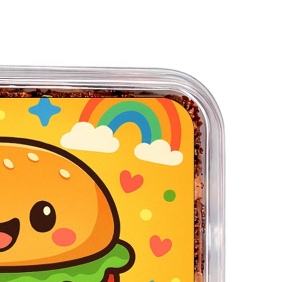 Embalagem Bolo Docinhos Personalizada Hambúrguer Divertido - Imagem 3