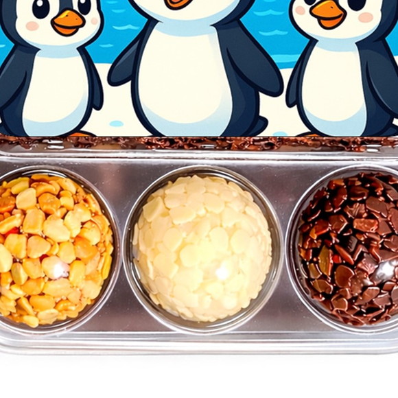 Embalagem Bolo Docinhos Personalizada Pinguins - Imagem 5