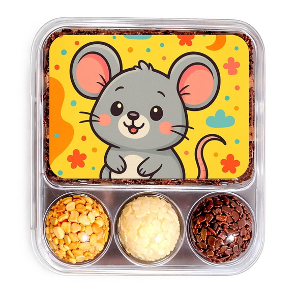 Embalagem Bolo Docinhos Personalizada Ratinho Fofo