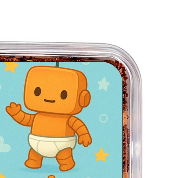 Embalagem Bolo Docinhos Personalizada Robôs Baby - Imagem 3