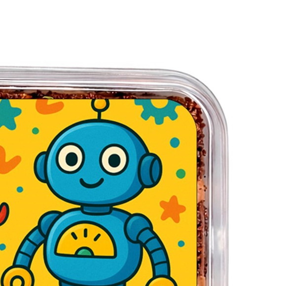 Embalagem Bolo Docinhos Personalizada Robôs Divertidos - Imagem 3