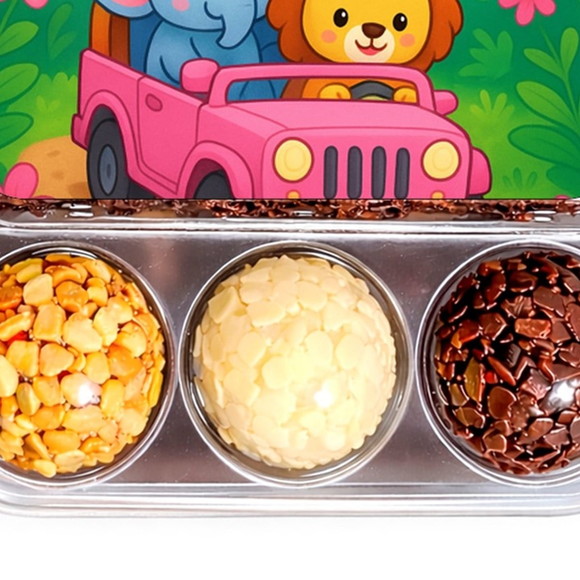 Embalagem Bolo Docinhos Personalizada Safari Rosa - Imagem 5