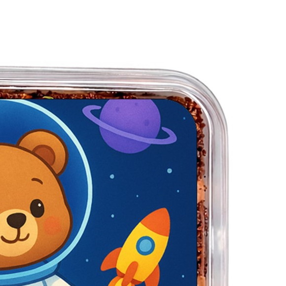 Embalagem Bolo Docinhos Personalizada Ursinho Astronauta - Imagem 3